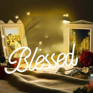 Enseigne néon personnalisée « Blessed » – Décoration murale, cadeaux de mariage, enseignes LED pour Thanksgiving, décoration murale à suspendre, cadeau de pendaison de crémaillère - Product Image 4