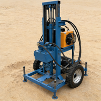 Foreuse hydraulique électrique entièrement automatique de 7,5 kW pour puits d'eau, montée sur roues, profondeur maximale 120 m, petit forage