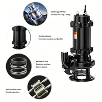 Pompe submersible pour eaux usées 380V 15kW, pompe à eau sale anti-colmatage WQ, pompe de relevage pour le traitement des eaux usées industrielles