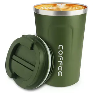 12オンスコーヒーマグ12オンスステンレス鋼真空断熱タンブラーコーヒートラベルマグコーヒーカップ蓋付きこぼれ防止