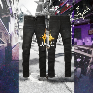 Jeans Rectos de Hombre de Alta Calidad, Lavados con Efecto Desgastado, para Invierno, Estilo Urbano, Lavables, Transpirables y Ecológicos - Product Image 3