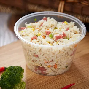Rundes Mittagessen zum Mitnehmen pp Material Kunststoff behälter Kunststoff Lebensmittel box für Obst Fleisch und Reis Verpackung