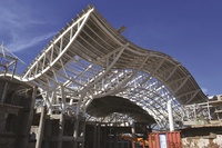 Structure de toit en acier à grande portée pour bâtiment de terminal aéroportuaire, construction de treillis spatial personnalisable