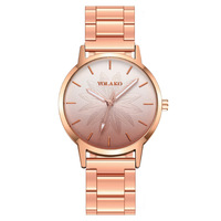 Jam Tangan Wanita Fashion Quartz dengan Tali Akrilik, Dial Bunga Berembos Gradasi, Terlaris Lintas Negara
