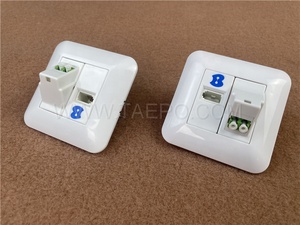 Plaque frontale de prise murale en fibre FTTH LC APC Duplex UK Socket Hybrid Échantillon gratuit Prix d'usine - Product Image 2