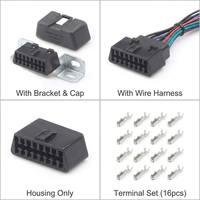 Conector de Diagnóstico OBD2 Hembra de 16 Pines J1962 MG610761-5, Puerto para Herramienta de Escaneo Automotriz, OEM Negro PA66/PBT, Inserción Recta de 180 Grados