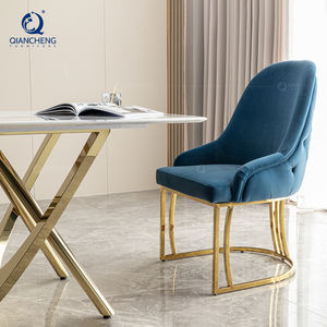 QIANCHENG chaise <span class=keywords><strong>de</strong></span> <span class=keywords><strong>luxe</strong></span> meubles européens occasionnellement chaises <span class=keywords><strong>de</strong></span> dîner léger <span class=keywords><strong>luxe</strong></span> vert émeraude événement salle à manger fauteuil - Product Image 2