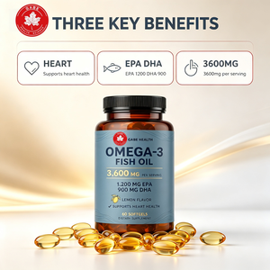 Gélules d'huile de poisson Oméga-3 haute concentration sous marque blanche, 360 mg EPA, 1200 DHA, 900 citron, 60 gélules, pour la santé cardiaque des adultes, vente en gros - Product Image 2