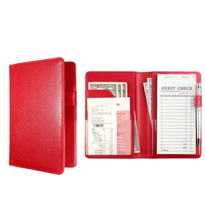 thumbnail interactive-video image 1 of Server Book For Waitress & Waiter – PU Leather Check Holder With Zipper Pockets & Pen Loop 1 of 4