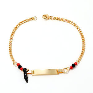 Pulsera Azabache Personalizada para Mujer, Chapada en Oro, con Nombre Grabado - Product Image 6