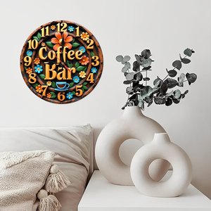 Round Wooden Wall <b>Clock</b> 25x25Cm Classic Nordic Silent Non Ticking Home Hotel Room Decor <b>Clock</b> - Product Image 2
