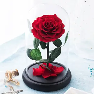 A grade Roses 7-8 cm High quality Preserved Roses gift Valentine gift glass dome