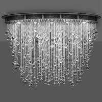 Lustre en cristal pour restaurant ; Luminaire moderne de luxe pour villa, duplex, salon, escalier tournant, taille moyenne, suspension LED 3000K