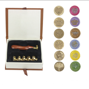 Set confezione regalo timbro sigillo di cera espressioni personalizzate serie benedizione Logo Kit timbro cera per carte buste regalo - Product Image 5