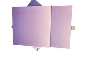 Caja de Regalo Rígida de Cartón Gris de Alta Calidad Personalizada con Cajón Cosmético Morado - Product Image 3