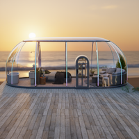 Dôme géodésique de luxe complet en polycarbonate moderne pour camping extérieur, hôtel, maison de glamping préfabriquée en EPS