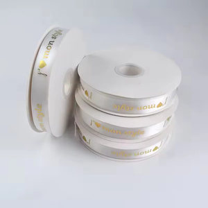 Ruban en <span class=keywords><strong>satin</strong></span> imprimé sur mesure avec logo floral, rubans en tissu <span class=keywords><strong>satin</strong></span>é <span class=keywords><strong>blanc</strong></span>, rubans en <span class=keywords><strong>satin</strong></span> 100% polyester, <span class=keywords><strong>couleur</strong></span> unie, possibilité d'ajouter un logo privé - Product Image 5
