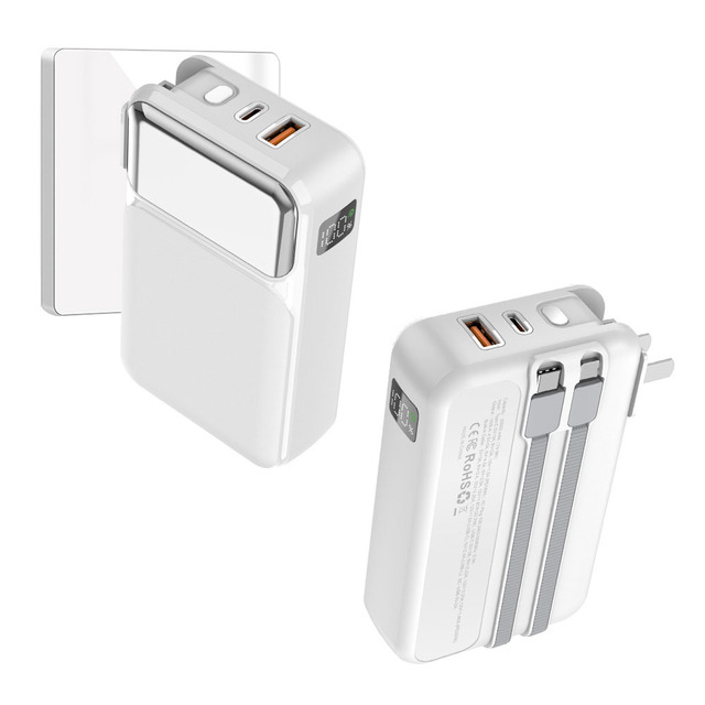 AU US EU UK Plug 3in 1 Universal Fast Charging 22.5W Output 20000mAh Power Bank LED Display Type-C Travel Portable Wall Charger