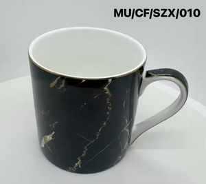 แก้วกาแฟเซรามิกดีไซน์มินิมอล  โลโก้สั่งทำได้  พื้นหลังลายหินอ่อน/มีสีดำและสีขาวให้เลือก - Product Image 5