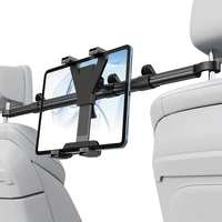 Support de tablette pour appuie-tête de voiture en alliage d'aluminium à double tige flexible, réglable pour iPad de 7 à 10,9 pouces