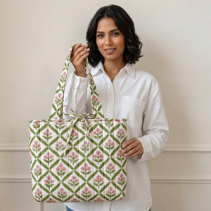 Bolso Tote de Hombro Acolchado de Algodón al por Mayor, Hecho a Mano, para Playa, Mercado, Viajes, Compras, Fabricante y Exportador - Product Image 1