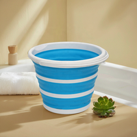 Seau utilitaire pliable industriel en plastique de 10 L - Conteneur pliable renforcé et écologique pour l'entretien ménager, les camping-cars, les bateaux et l'agriculture