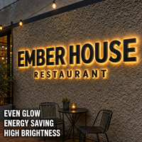 Enseigne LED suspendue personnalisée, lettres en métal et acrylique rétroéclairées pour l'entrée d'un magasin ou d'un café, enseigne lumineuse personnalisée pour la marque