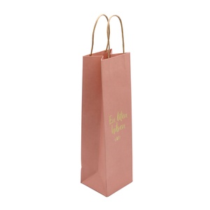 Custom Print Christmas Paper Wine Bag With <strong>Twit</strong> Handle Foil Stamping pink Gift Bags for Wine Luxury Paper Bag With Your Own logo - Product Image 2