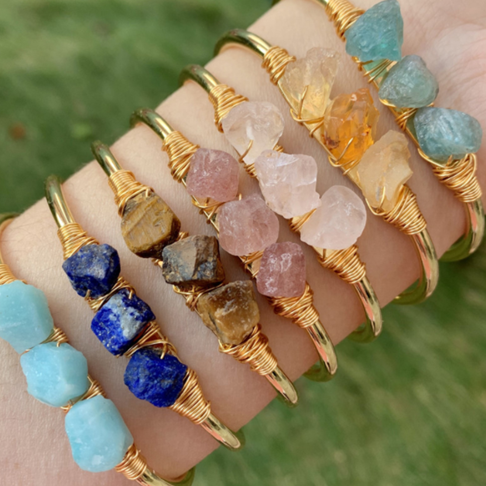 Bracelet Femme Doré Avec Pierres Cristal - Bijou Fantaisie Neuf Sans Emballage