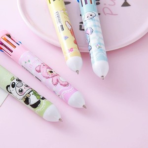 Penna a Sfera Creativa e Carina a Dieci Colori per Studenti delle Scuole Elementari, Penna Multicolore Cartoon con Teste Multiple in Plastica - Product Image 2