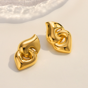 COOL vente en gros personnalisé Vintage plaqué or Designer bijoux de mode boucles d'oreilles en acier inoxydable - Product Image 3