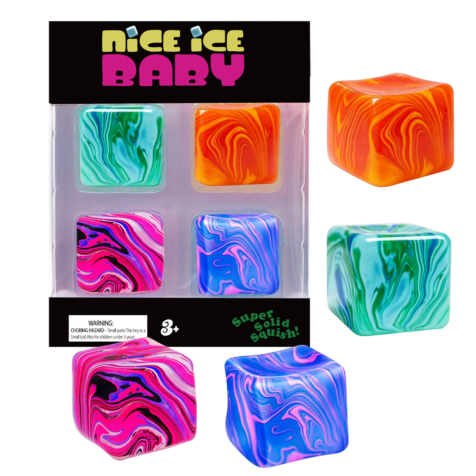 Rhyolite ice cube malt candy squishy-35 cm-4 pcs