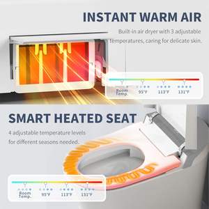 Toilette intelligente d'Amérique du <span class=keywords><strong>Nord</strong></span> avec un beau design FCC CETL CUPC approuvé conforme à l'ADA double alimentation en eau salle de bain bidet toilette à laver - Product Image 5