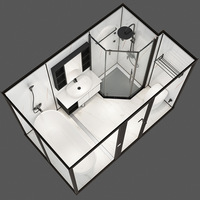 Module de salle de bain modulaire YEETE, système intégré toilettes et douche, unité préfabriquée, verre trempé 6 mm, SUS304 pour projets hôteliers et d'appartements