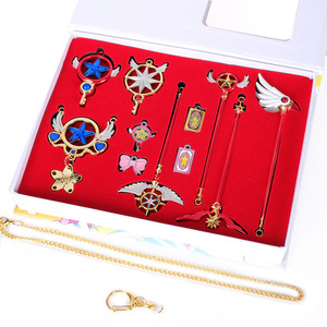 Collar de Joyería de Anime <span class=keywords><strong>Cardcaptor</strong></span> <span class=keywords><strong>Sakura</strong></span>, Accesorios, Varita Mágica, Caja de Regalo, Llavero - Product Image 3