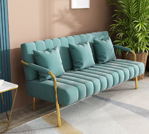 Divano Moderno di Lusso in Velluto a Una Piazza a Forma di L, Nuovo Design per <span class=keywords><strong>Soggiorno</strong></span>, Arredamento Casa, Legno e Metallo, <span class=keywords><strong>Cucina</strong></span>, Bagno - Product Image 6