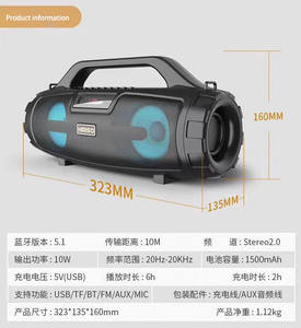 S3 Altavoz portátil BT portátil Micrófono de cinta K Gran cañón <span class=keywords><strong>Ares</strong></span> Altavoz de tarjeta de micrófono de graves pesados - Product Image 6