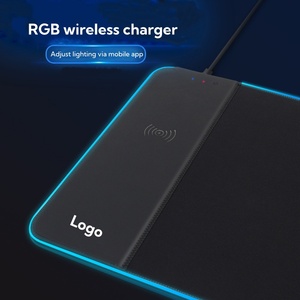 OEM Smooth Surface Waterproof Keyboard Pad RGB Gaming Mousepad Wireless Charging Desk Mat Gaming <b>Mouse</b> Pad with Phone Charger - Product Image 6