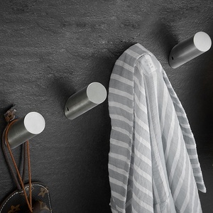 4 Pcs Bathroom Wall Single Double <strong>Towel</strong> <strong>Hooks</strong> Bathroom Coat <strong>Hook</strong> Robe <strong>Hook</strong> Stainless Steel Round - Product Image 1