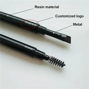 Индивидуальный логотип 2 в 1 черные двухсторонние кисти для ресниц и кисти для бровей многоразовая Кисть для макияжа