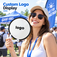 Éventail rond pliable personnalisé avec logo, éventail publicitaire portable pour événements estivaux, cadeau en gros