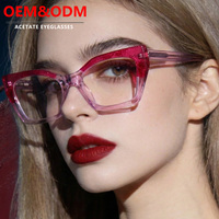 Monturas de Gafas de Alta Calidad para Mujer, Fabricante Ofrece Monturas Ópticas y de Gafas de Acetato con Diseño Simple y Moderno de Ojo de Gato