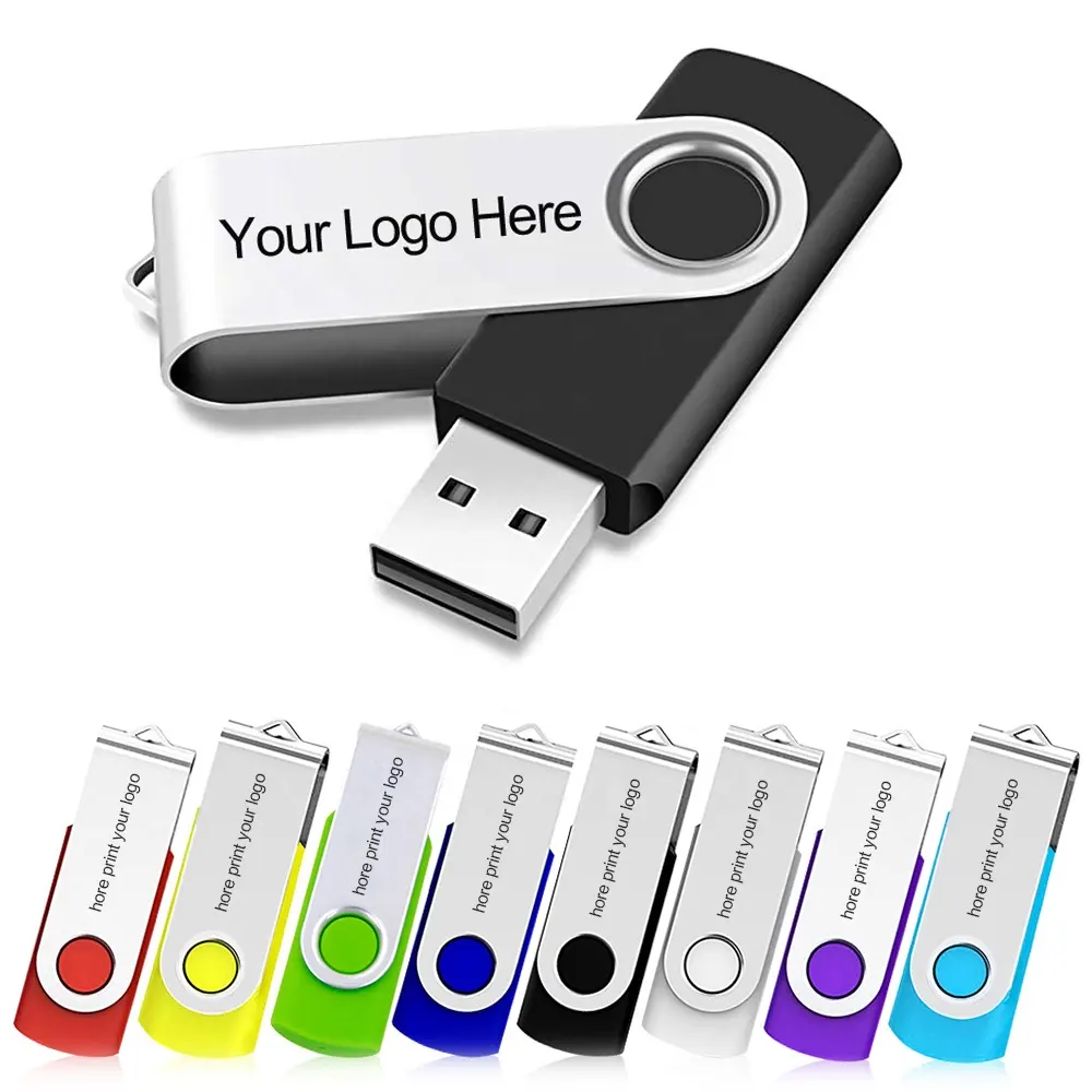 Custom Logo Swivel Usb 2.0 Usb 3.0 Flashes Pendrive 4Gb 8Gb 16Gb 32Gb 64Gb 128Gb Twister Usb Flash drive Pen Drive Memory Stick