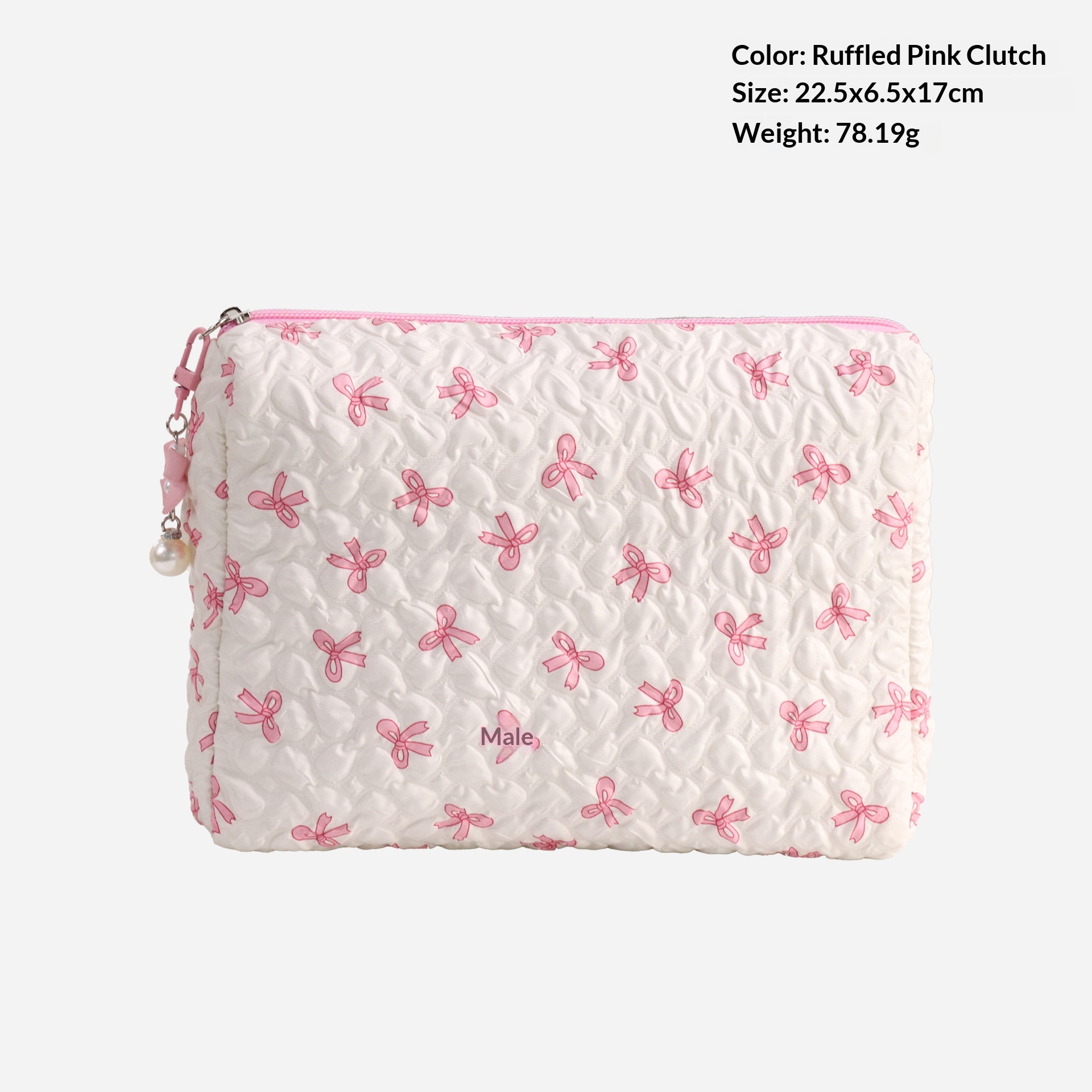 Sac à main noeud rose et blanc