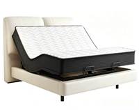 Cadre de lit rembourré réglable électriquement, base de lit motorisée intelligente multifonctionnelle avec matelas confortable