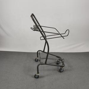 Supermarket Style Shopping Trolley with 2 <b>Plastic</b> <b>Baskets</b>, Retail Grocery Cart, Commercial Store Shopping <b>Basket</b> Cart - Product Image 4