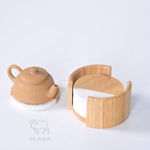 Juego de Posavasos Redondos Reutilizables de Bambú Clásico con Diámetro Personalizado para Mesas de Comedor y Oficina - Product Image 4