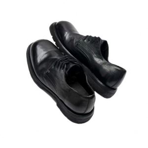 Zapatos Oxford de Cuero Negro con Punta Redonda, Cordones y Suela de Goma, Calzado Casual para Hombre para Todas las Temporadas - Product Image 2