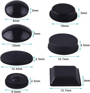 Piedi in gomma nera autoadesivi tamponi paraurti anti rumore tamponi per porte armadi cassetti elettrodomestici - Product Image 1