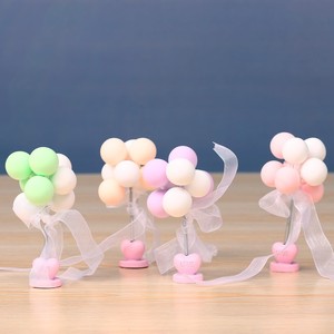 Heart Shaped Base <b>Balloon</b> Ornaments With Bow Decorative Car Accessories Cake Decor Colorful Light Soil Material - Product Image 3